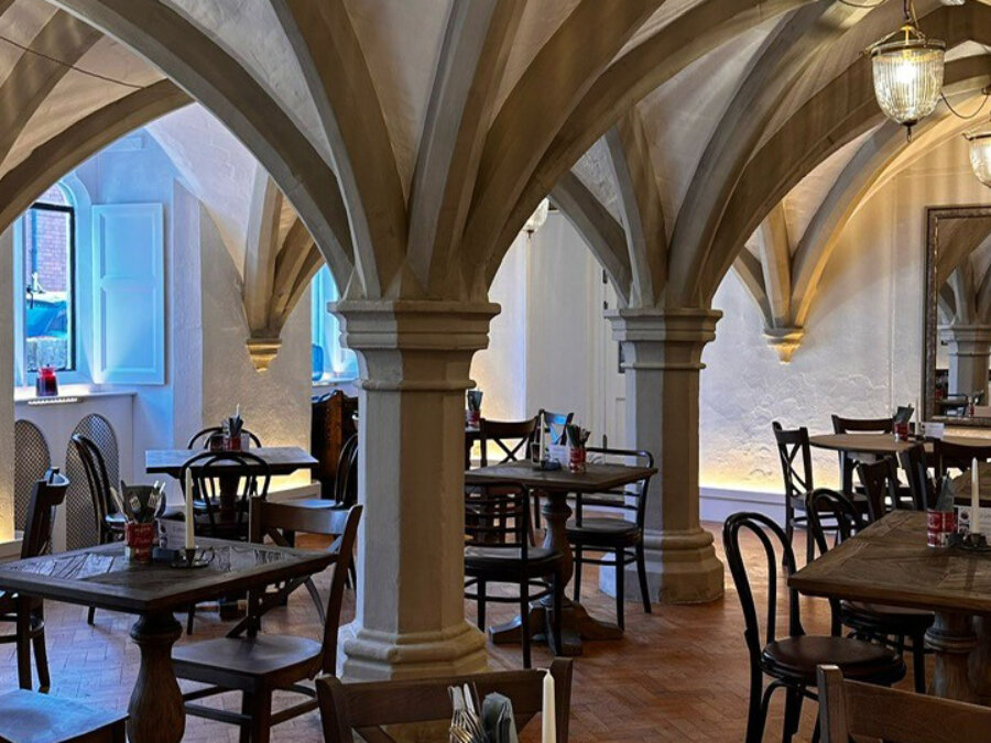 The Almonry Kitchen real location, photograph credited below