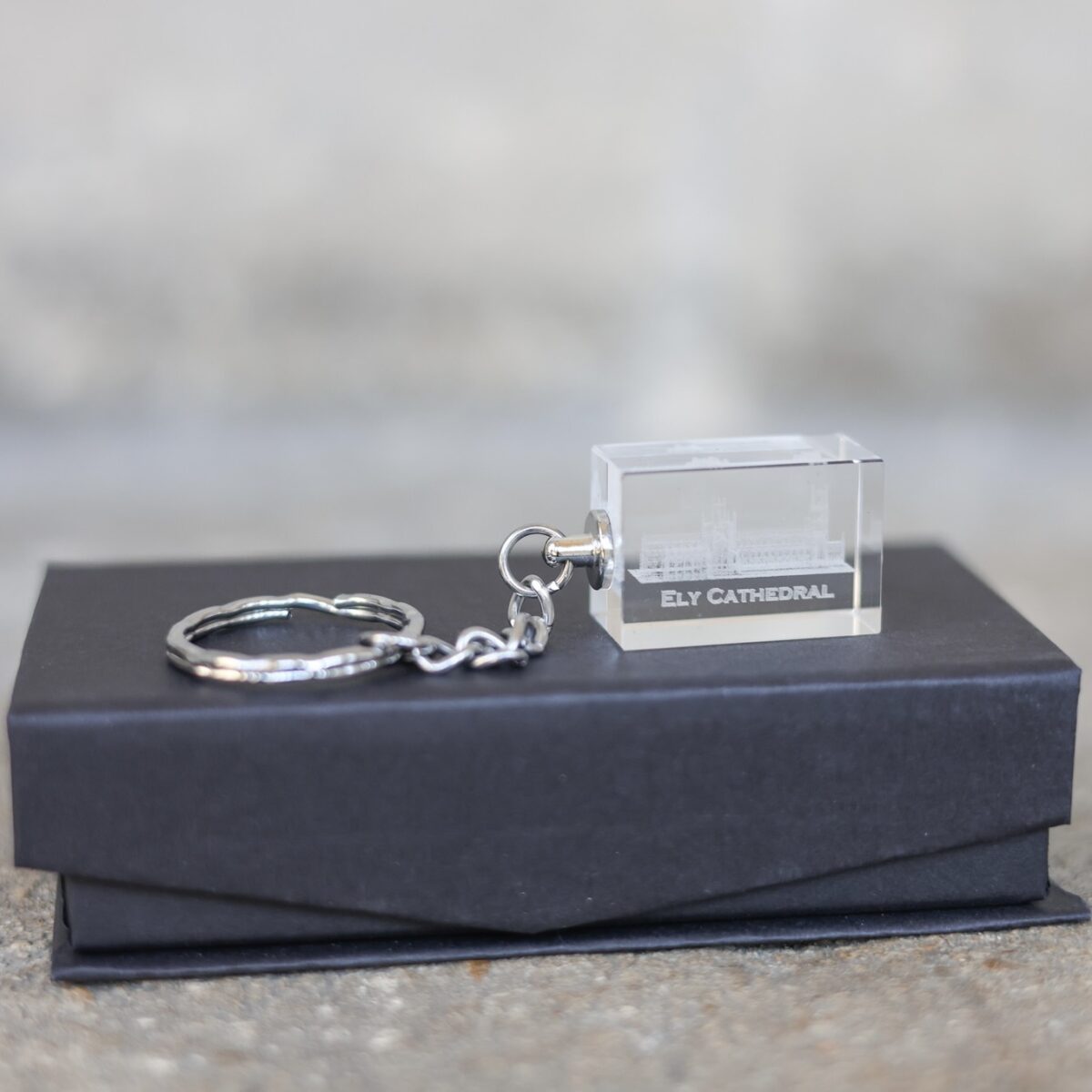 Image of Glass Etched Keyring 3D