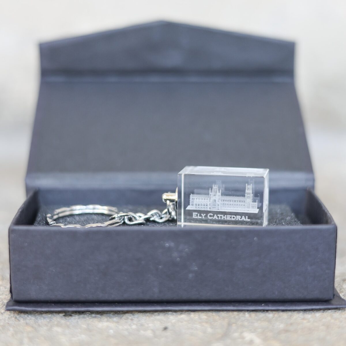 Image of Glass Etched Keyring 3D