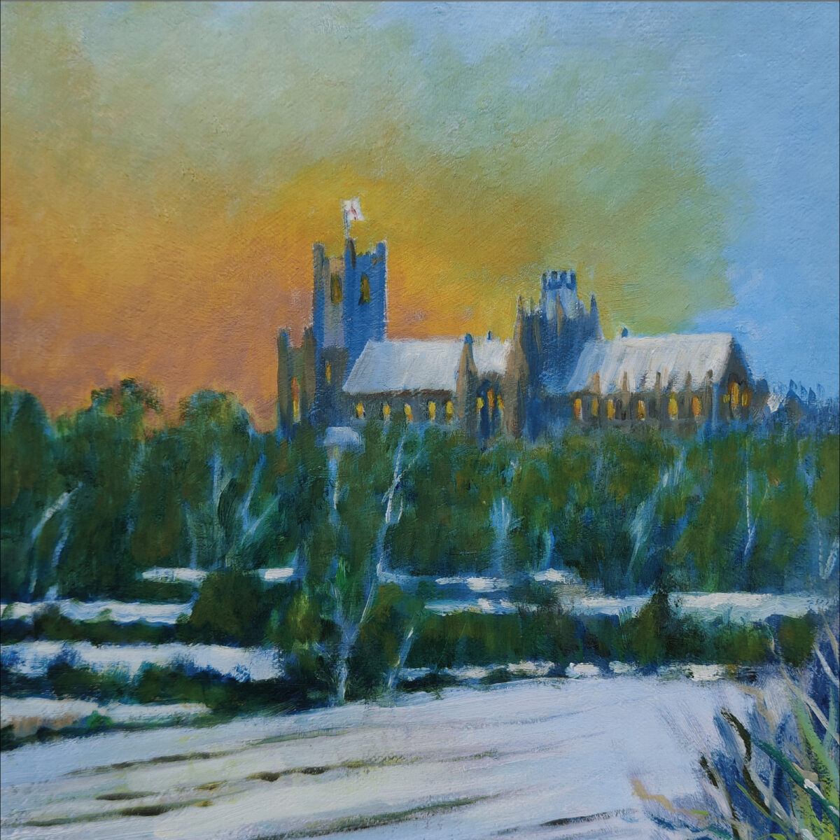 Image of 2025 Ely Cathedral Friends Christmas Card – Ely Cathedral from Stuntney