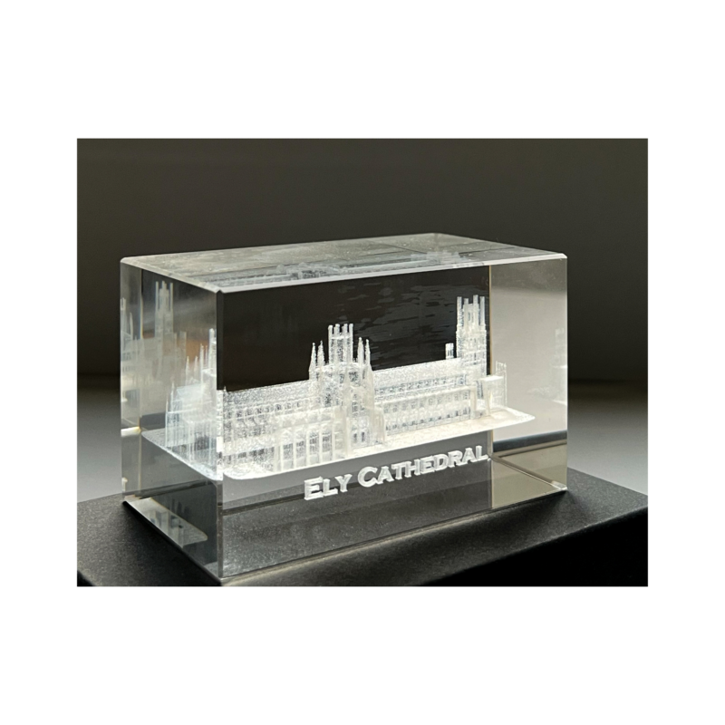 Ely Cathedral 3D Glass Etched Block