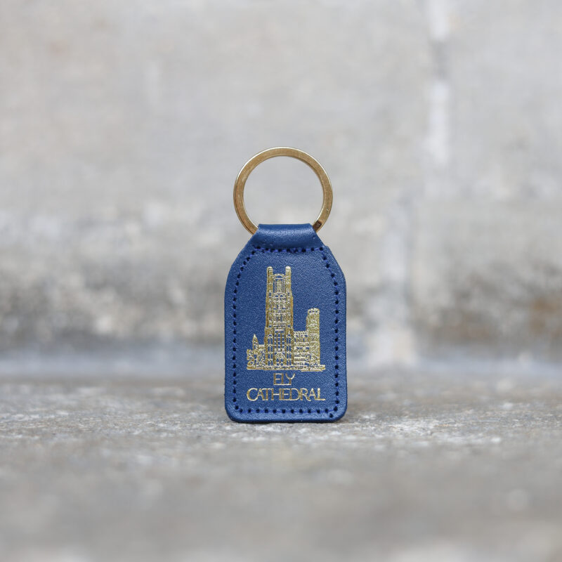 Ely Cathedral stitched leather key ring